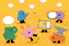 Comic Sticker bringen Figuren aufs Motiv, die...